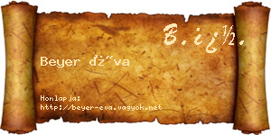 Beyer Éva névjegykártya